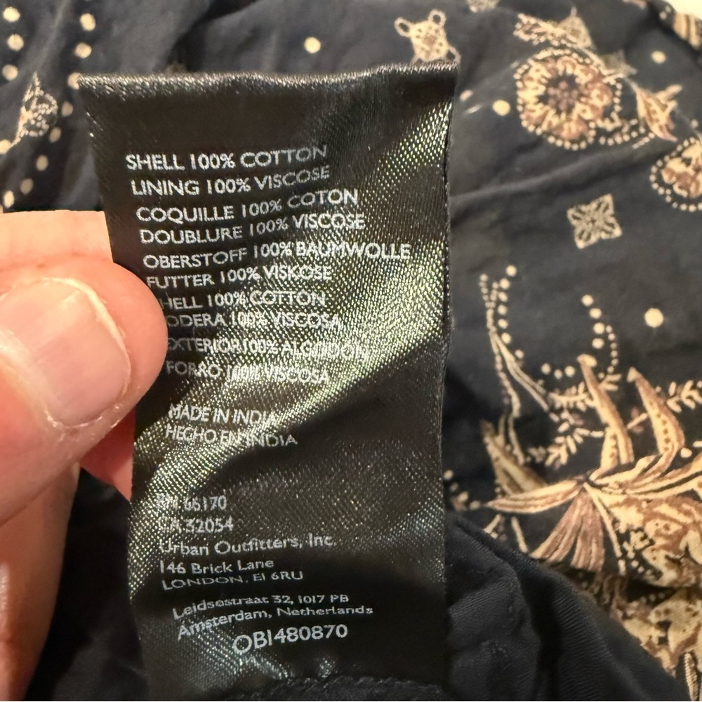 Free People Golden Hour Smocked Bodice Cotton Maxi Dress Women’s XS Black/Beige - Picture 12 of 15
